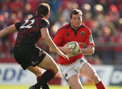 Denis Hurley in action for Munster against Edinburgh.