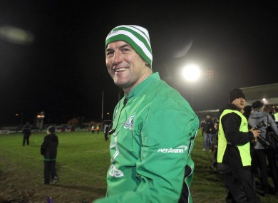 Eric Elwood celebrates after Connacht beat Harlequins in January.