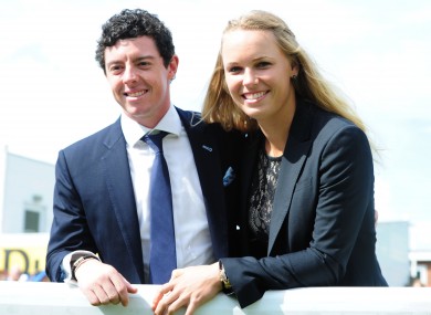 Caroline Wozniacki and golfer Rory McIlroy. File photo.