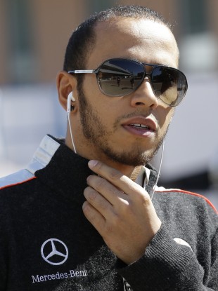 McLaren driver Lewis Hamilton of Britain arrives at the Korean International Circuit today.