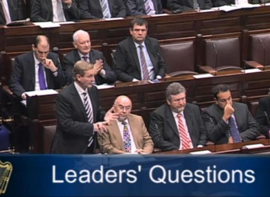 Enda Kenny speaking in the Dáil this morning