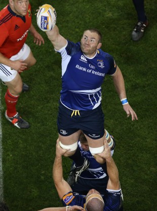 Damien Browne secures lineout ball against Munster.