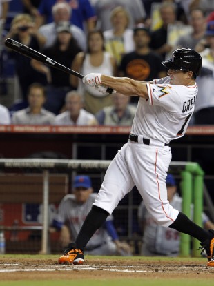 Adam Greenberg swings and misses for strike three.