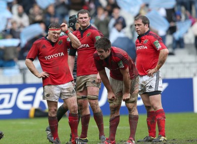 The Munster players were dejected at the final whistle.
