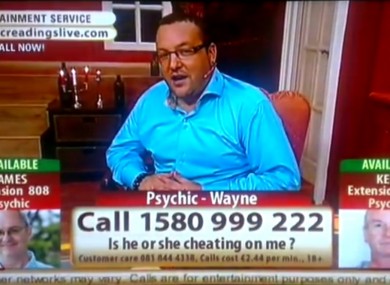 Psychic 'Wayne' from TV3's broadcasts. The BAI has found that the Psychics Live show breached the broadcasting code on two occasions.