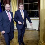 (LtoR) President of the European Parliament, Martin Schulz and Taoiseach Enda Kenny pictured at Dublin Castle prior to a meeting to discuss the priorities of the Irish EU Presidency beginning in the new year. 
Photo: Laura Hutton/Photocall Ireland