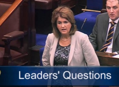 Joan Burton speaking in the Dáil this morning