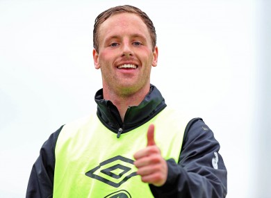 Meyler during squad training in Malahide yesterday.