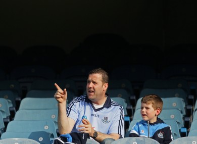 'And that there is Hill 16'. Dermot O'Brien with his son Craig.