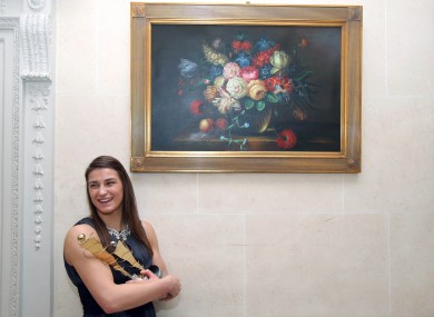 Katie Taylorat the Shelbourne Hotel earlier.