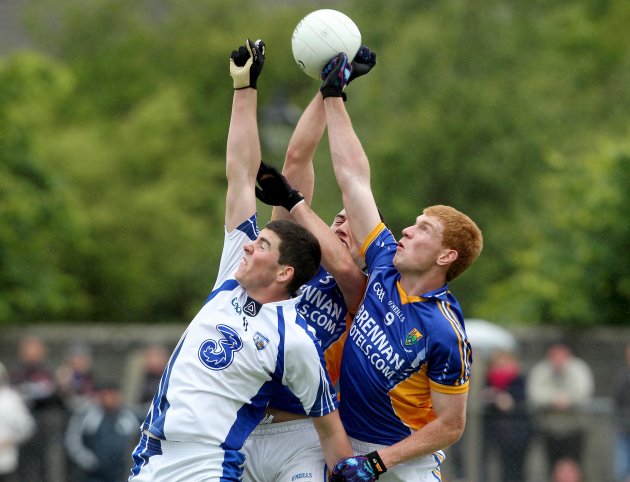 Peadar Burke and Anthony McLoughlin tackle Paul Whyte 30/6/2012