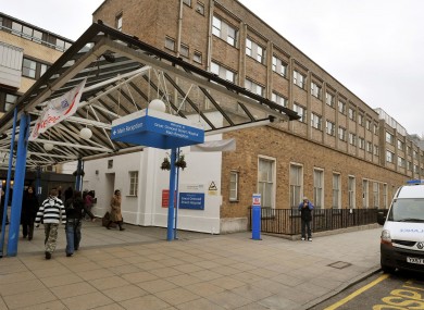 The main entrance to the Great Ormond Street Hospital for children in central London (File photo)