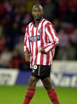 Peter Ndlovu in action for Sheffield United (file photo).