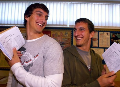 Sam (left) and Ben Warburton get their A Level results in 2007.