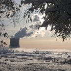 A smoke of heating plant is seen on a winter's morning in Minsk, Belarus.  (AP Photo/Sergei Grits)