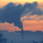 A smoke of heating plant is seen on a winter's morning during sunrise in Minsk, Belarus, as temperatures of minus 14 degree Celsius (minus 6.8 degree Fahrenheit) hit the Belarusian capital. (AP Photo/Sergei Grits)