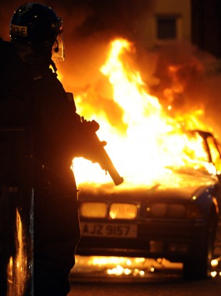 Protests related to the Union flag issue have descended into violence on numerous occasions (file photo).