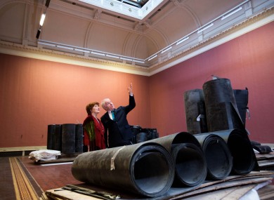 Minister for Arts Jimmy Deenihan and Dr Olive Braiden, Chair of the Board of the National Gallery of Ireland in the Baroque Gallery in the Dargan Wing of the National Gallery of Ireland today