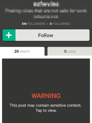 This account on Vine specialises in adult content - and one of its videos appeared in every user's feed earlier today.