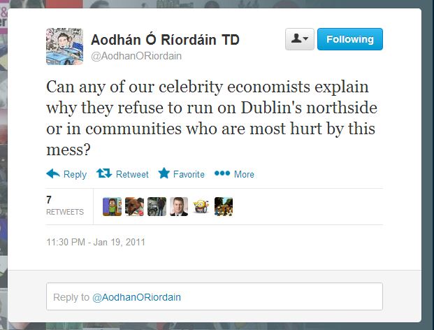 Aodhan tweet celebrity economists