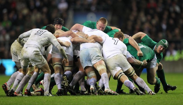 Ireland's scrum in trouble against England 17/3/2012