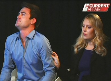 Michael Christian (L) and Mel Greig on Australian TV last year