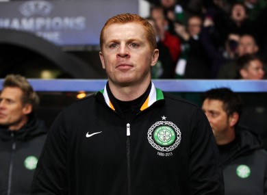 Celtic manager Neil Lennon before kick-off.
