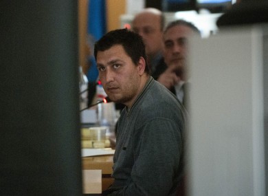 Deyan Valentinov attends his trial at a court in Santa Cruz de Tenerife in the Canary Islands today
