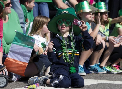 Rory Zampese, 5, watches the annual St. Patrick's Day Parade in Boston last year.