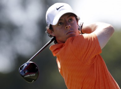 Rory McIlroy hits from the third tee during the second round of the Cadillac Championship golf tournament.