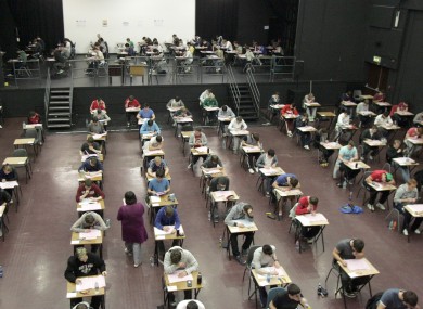 Students sitting the Leaving Certificate at Belvedere College in Dublin
