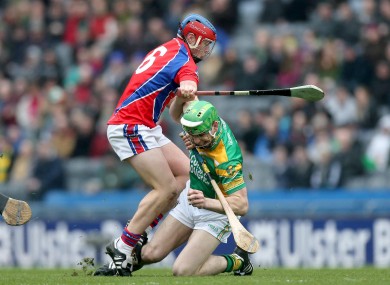 St. Thomas' Darragh Burke and Conor Mahon of Kilcormac-Killoughey.
