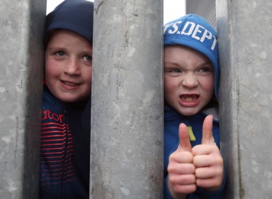 Young Limerick FC supporters ignore the cold.
